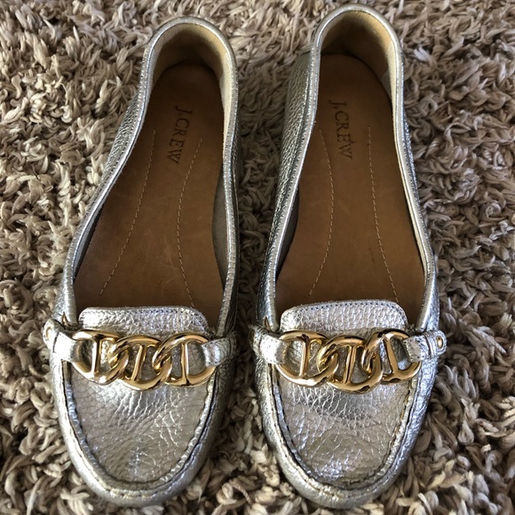 J. Crew Shoes - J Crew metallic-Leather driving mocs